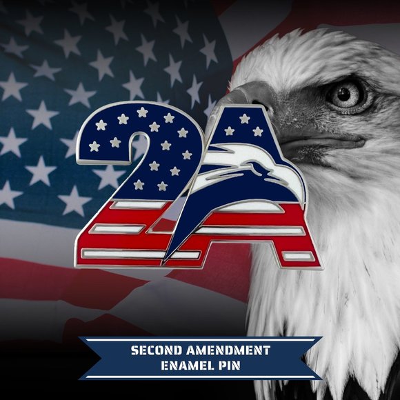 2A Second Amendment Patriotic USA Eagle Lapel Pin - Picture 1 of 6